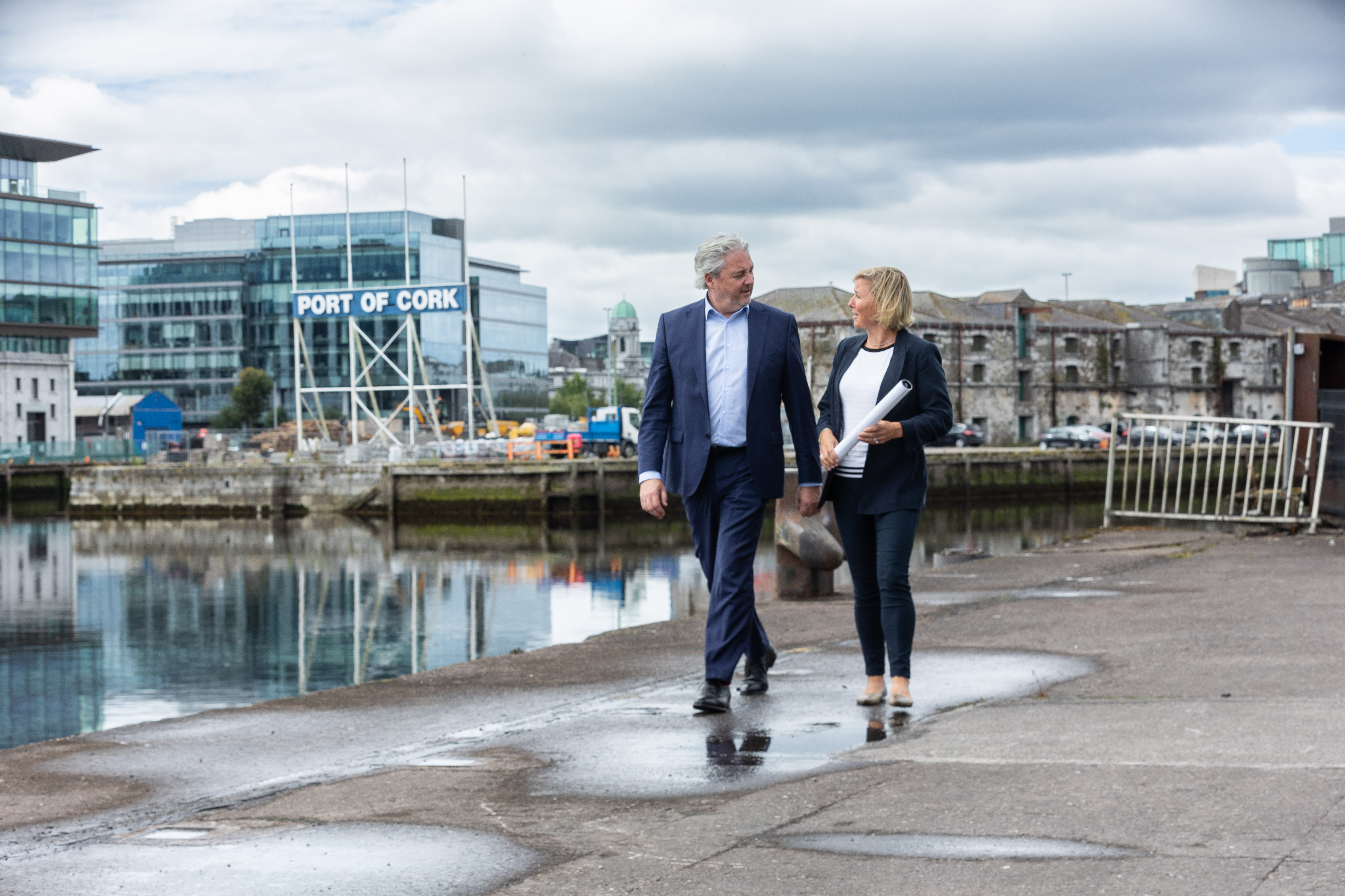 Adam Cronin and Yvonne Cronin of DP Energy at the Port of Cork.