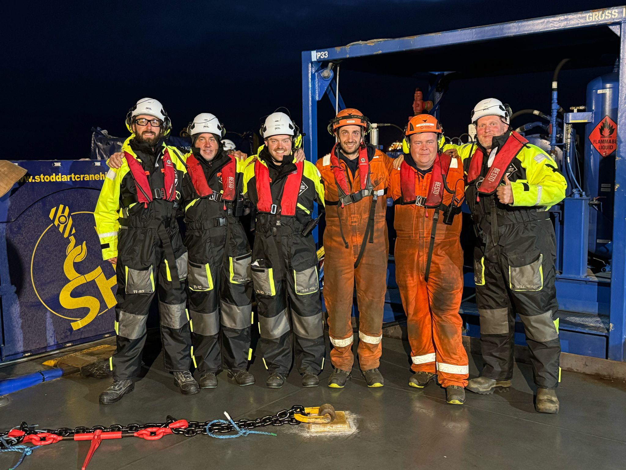Team photo during installation at Scapa Flow