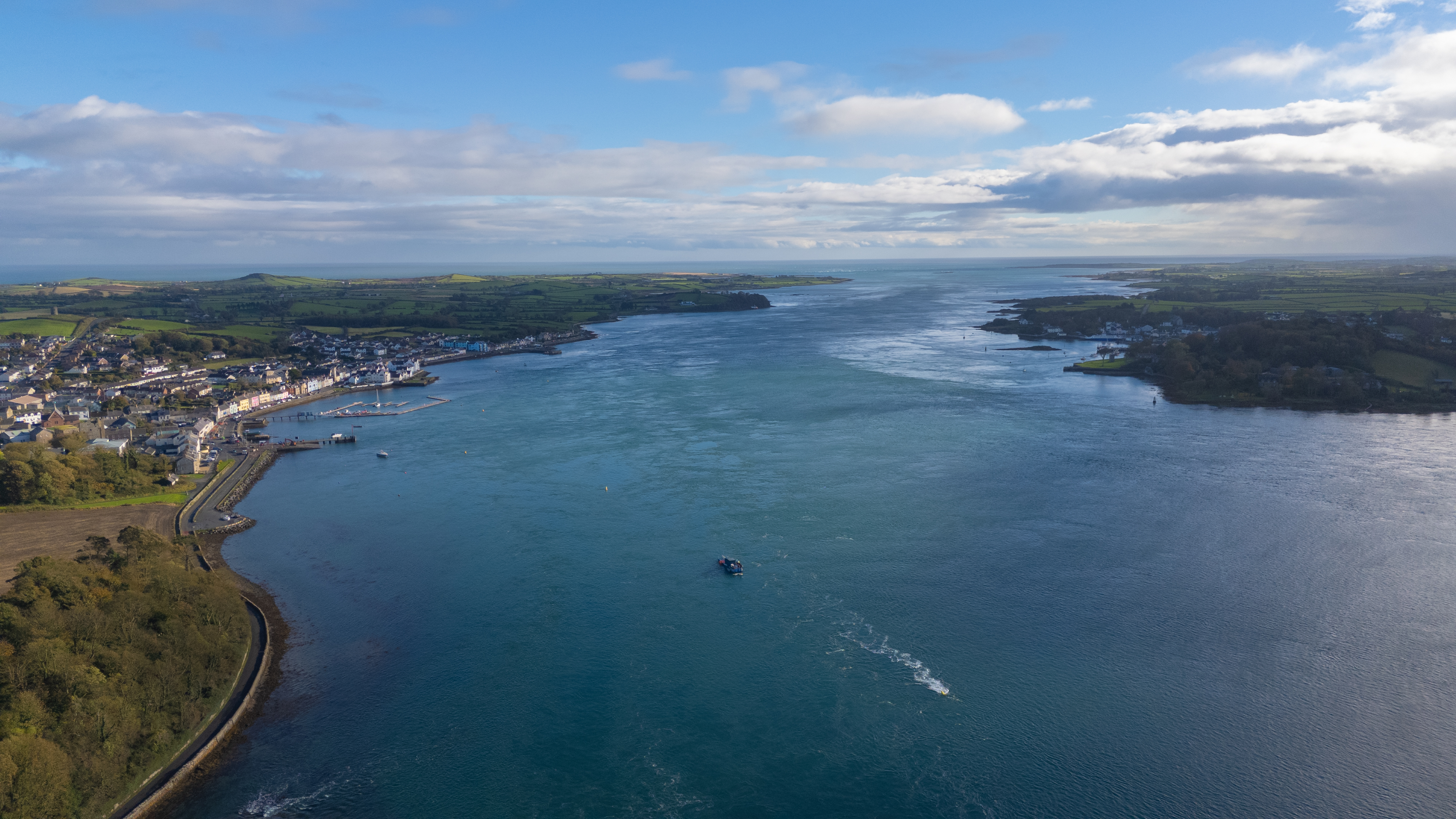 X-Flow test platform deployed at the Queen’s Marine Laboratory (QML) Tidal Test Site in Strangford Lough, Northern Ireland (Image courtesy of ORPC)