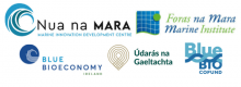 Nua na Mara, Marine Institute, Blue Bioeconomy Ireland, Udaras na Gaeltachta and Blue Bio Cofund Logos